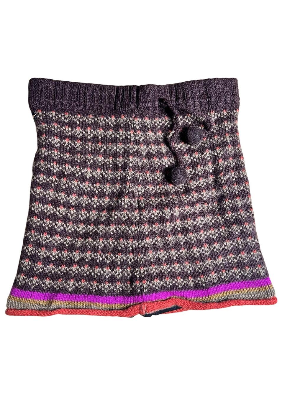 Everest Designs Skirt Womens L Multicolor Fair Isle Knit Lined Wool Drawstring